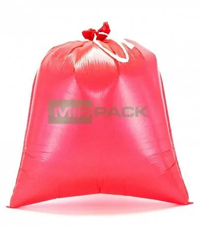 Мешки для мусора с завязками 35 л, 30 мкм, 10 штук, ПCД, красные, для тяжелого и острого мусора прямое дно + ленты для затягивания - Вид 4