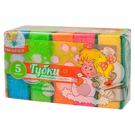 Губки для посуды Умничка MIDI 5 шт. - Вид 1